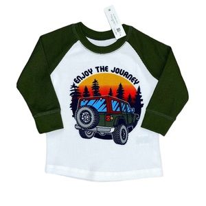 Jeep Waffle Knit Shirt 12 Months | “Enjoy The Journey” Long Sleeve Top 12 Months